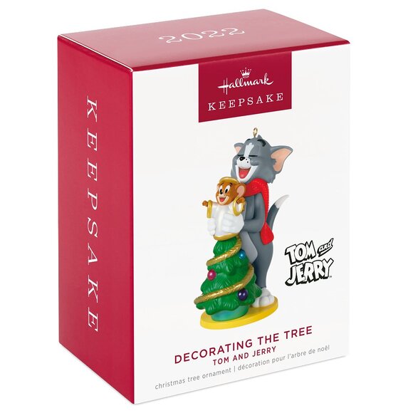 New! Tom & Jerry Hallmark Keepsake Christmas Ornament 2022 Decorating the Tree - Picture 1 of 5